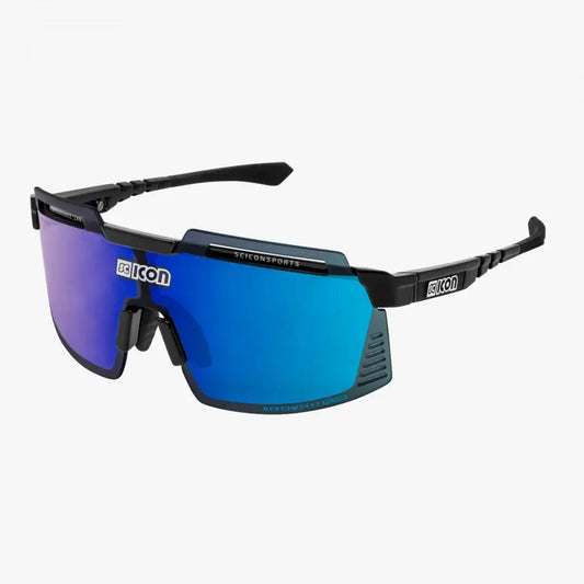 Occhiali Scicon Aerowatt Foza nero lucido lente blu specchiato - Occhiali Ciclismo